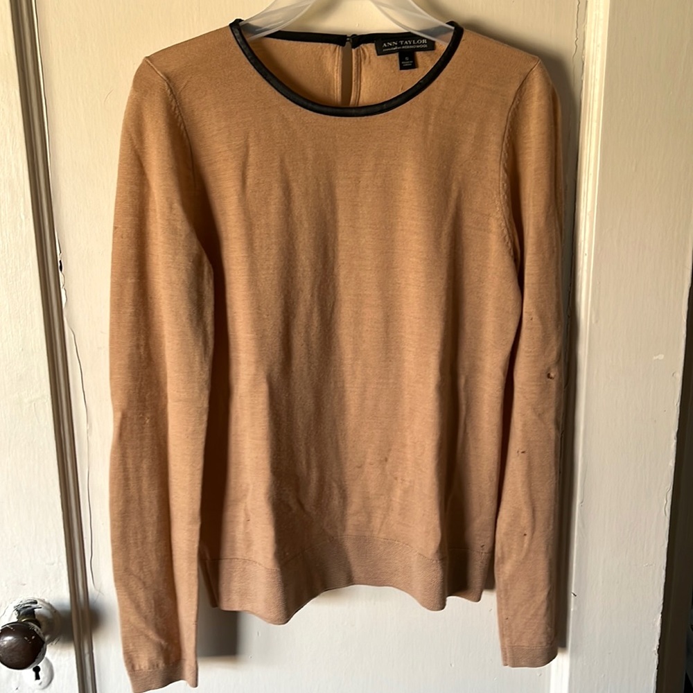Ann Taylor size S Merino Wool Tan Sweater